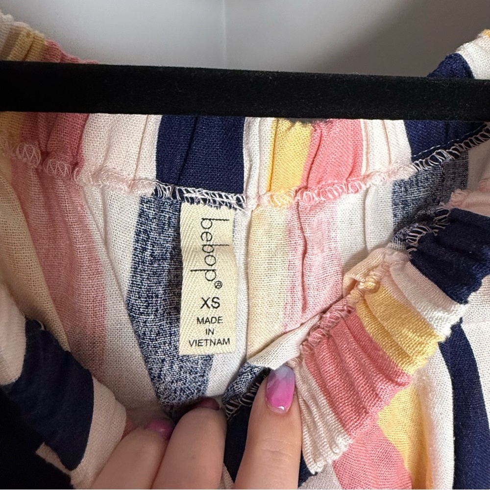 BeBop Multicolor Striped Romper - Picture 4 of 5